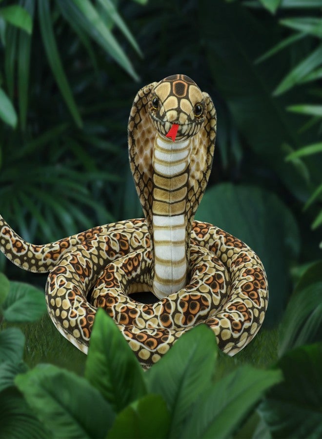 Romart Cobra Snake Stuffed Animals: 67-inch Large Realistic Cobra Plush Toy Giant Long Lifelike Stuffed Animals Snake Plushie Gifts for Kids Boys Girls Christmas, Wild Animals Party Decor (Brown) - Image 3